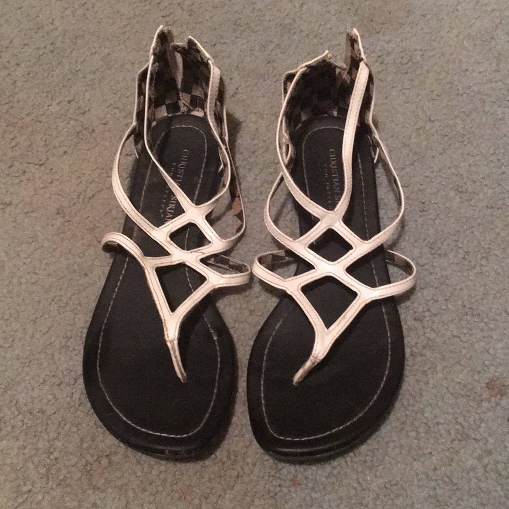 Christian Siraiano white sandals.